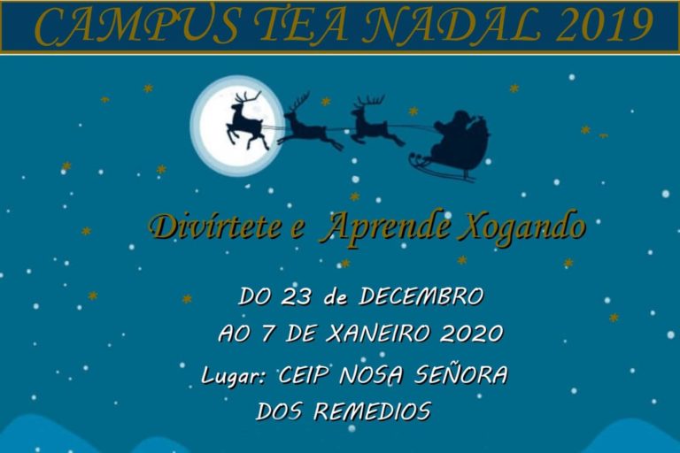 O martes 5 de novembro abrese a preinscrición para «Campus Tea Nadal» de conciliación familiar