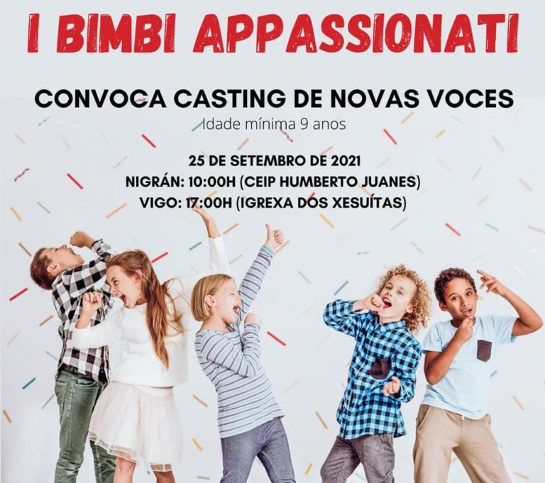 O coro I Bimbi Appassionati convoca un casting na búsqueda de novas voces