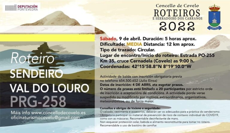 Roteiro polo sendeiro do Val do Louro esta fin de semana en Covelo